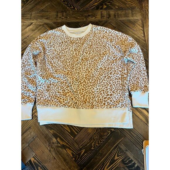 Leopard Transitional Lightweight Sweatshirt Sweater Pullover Fall Animal Print - Picture 1 of 10